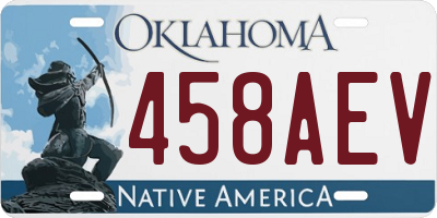 OK license plate 458AEV