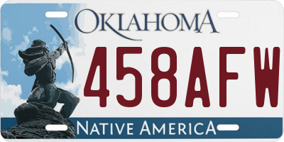 OK license plate 458AFW