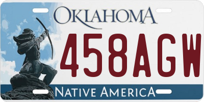 OK license plate 458AGW