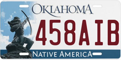 OK license plate 458AIB
