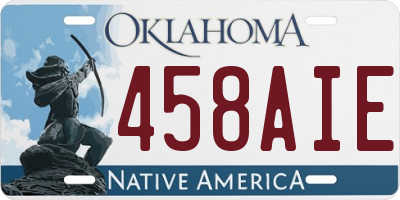 OK license plate 458AIE