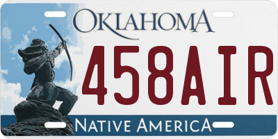 OK license plate 458AIR