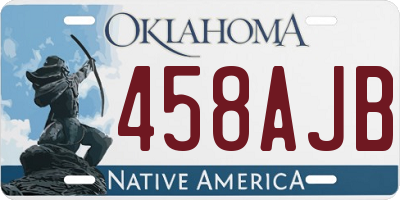 OK license plate 458AJB