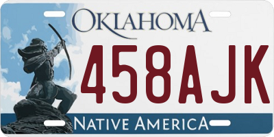 OK license plate 458AJK