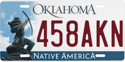 OK license plate 458AKN