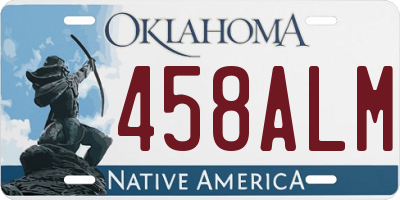 OK license plate 458ALM