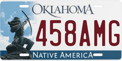 OK license plate 458AMG