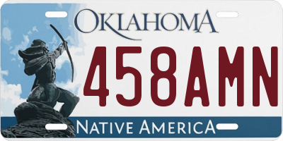 OK license plate 458AMN