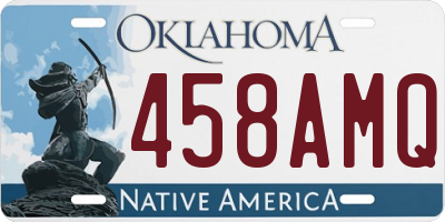 OK license plate 458AMQ