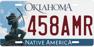 OK license plate 458AMR