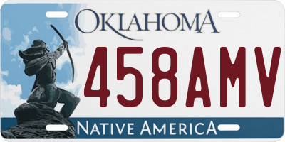 OK license plate 458AMV