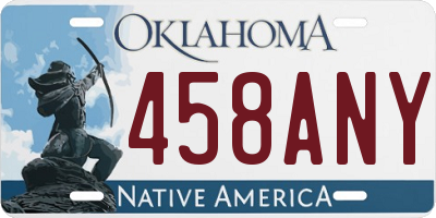 OK license plate 458ANY