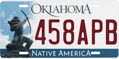 OK license plate 458APB