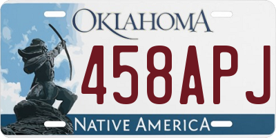 OK license plate 458APJ