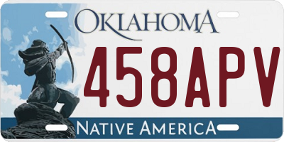 OK license plate 458APV