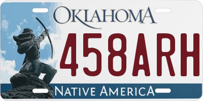 OK license plate 458ARH