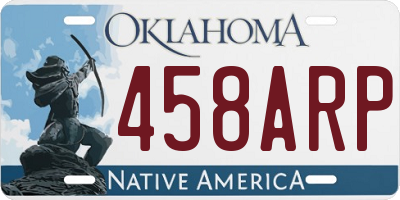OK license plate 458ARP