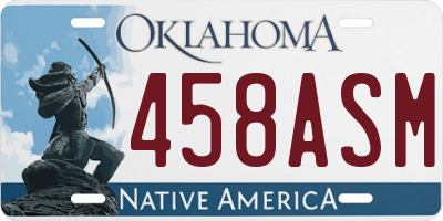 OK license plate 458ASM