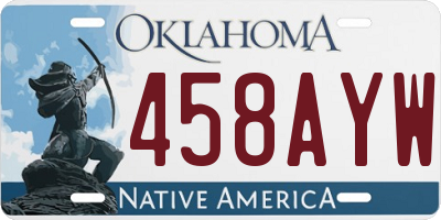OK license plate 458AYW