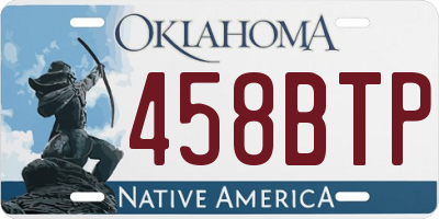 OK license plate 458BTP