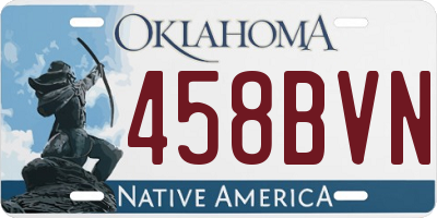 OK license plate 458BVN