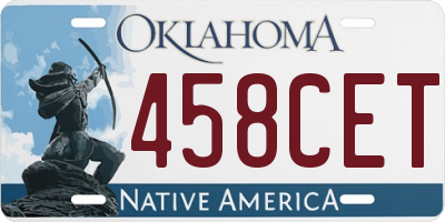 OK license plate 458CET