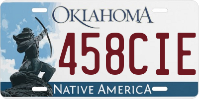 OK license plate 458CIE