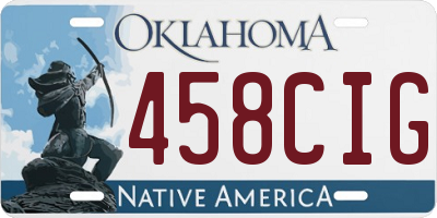 OK license plate 458CIG