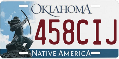 OK license plate 458CIJ