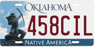 OK license plate 458CIL