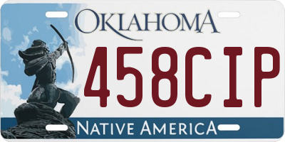 OK license plate 458CIP