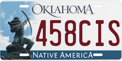 OK license plate 458CIS