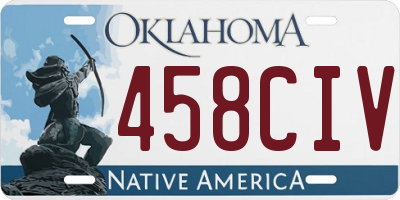 OK license plate 458CIV
