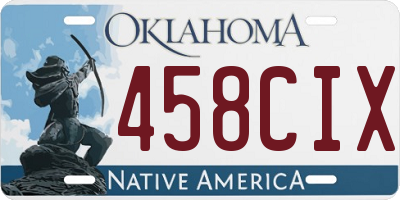 OK license plate 458CIX