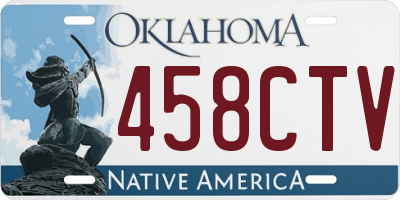 OK license plate 458CTV