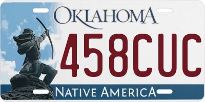 OK license plate 458CUC