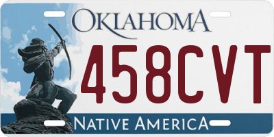 OK license plate 458CVT