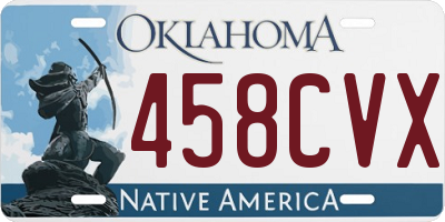 OK license plate 458CVX