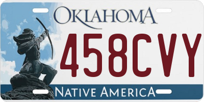 OK license plate 458CVY