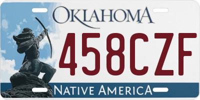 OK license plate 458CZF
