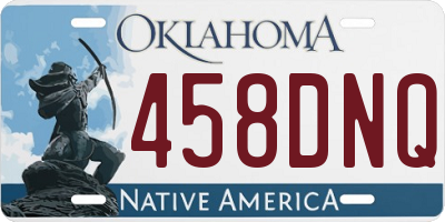 OK license plate 458DNQ