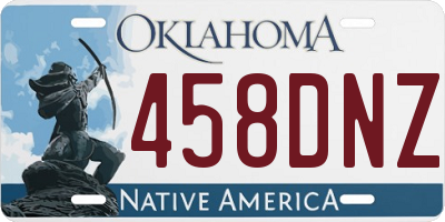 OK license plate 458DNZ