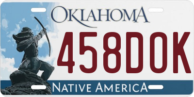 OK license plate 458DOK