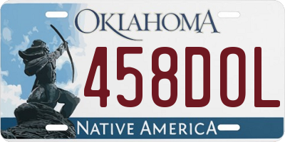 OK license plate 458DOL
