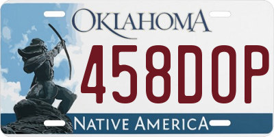 OK license plate 458DOP