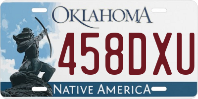 OK license plate 458DXU