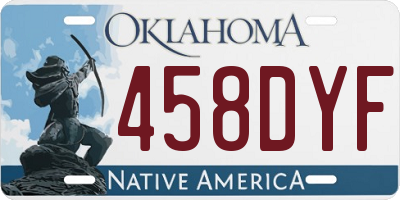 OK license plate 458DYF