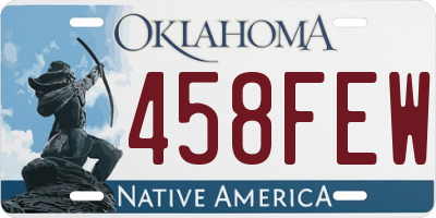 OK license plate 458FEW
