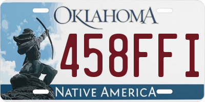 OK license plate 458FFI