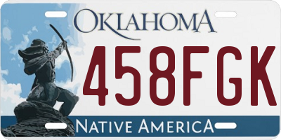 OK license plate 458FGK